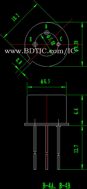 3DG352 型晶体管封装尺寸图