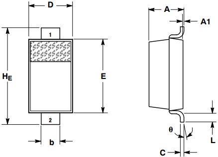贴片二极管封装图 贴片二极管封装尺寸 贴片电