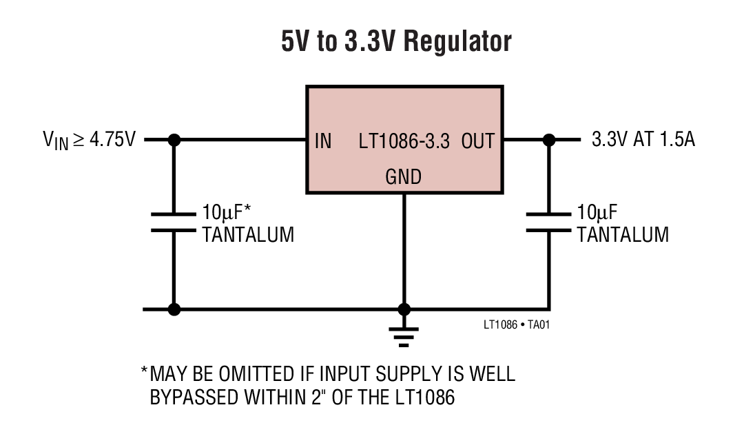 LRK-U-Regulator 3,3V 1,5A D²Pak NEW #BP LT1086CM-3,3 Linear TECN 1 PC 