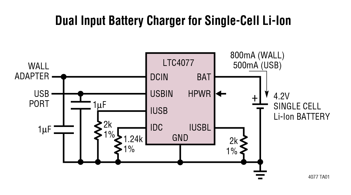LTC4077 Dual Input Standalone LiIon Battery Charger _ BDTIC a Leading Distributor in China
