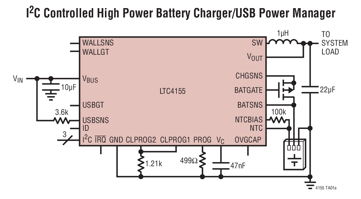 LTC4155 Dual Input Power Manager/ 3.5A LiIon Battery Charger with