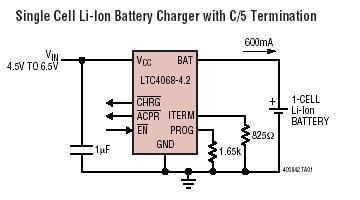 LTC4068-4.2 Standalone linear Li-Ion Battery C