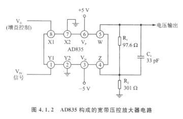 基于AD835的250 MHz电压输出四象限乘法
