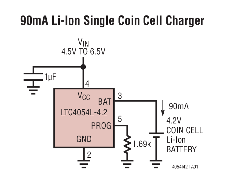 LTC4054L-4.2 - 150mA Standalone Linear Li-Ion Battery Charger in ...