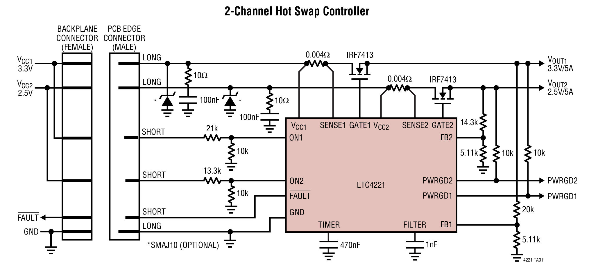 LTC4221Typical Application LTC4221 Typical Application