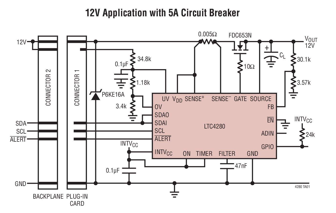 LTC4280Typical Application LTC4280 Typical Application
