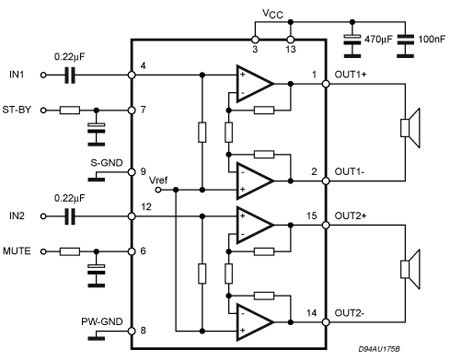 tda7266 7w 7wdualbridgeamplifier